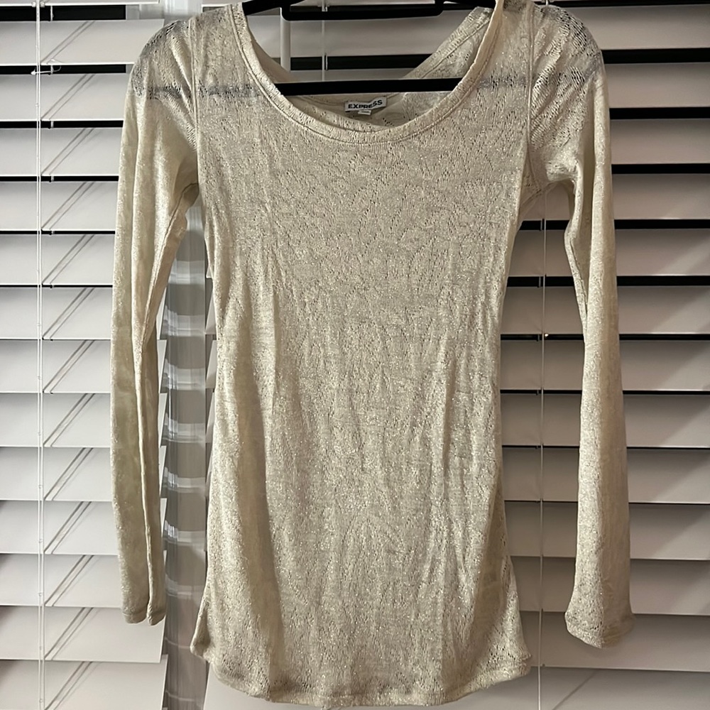 Express gold cream sweater
